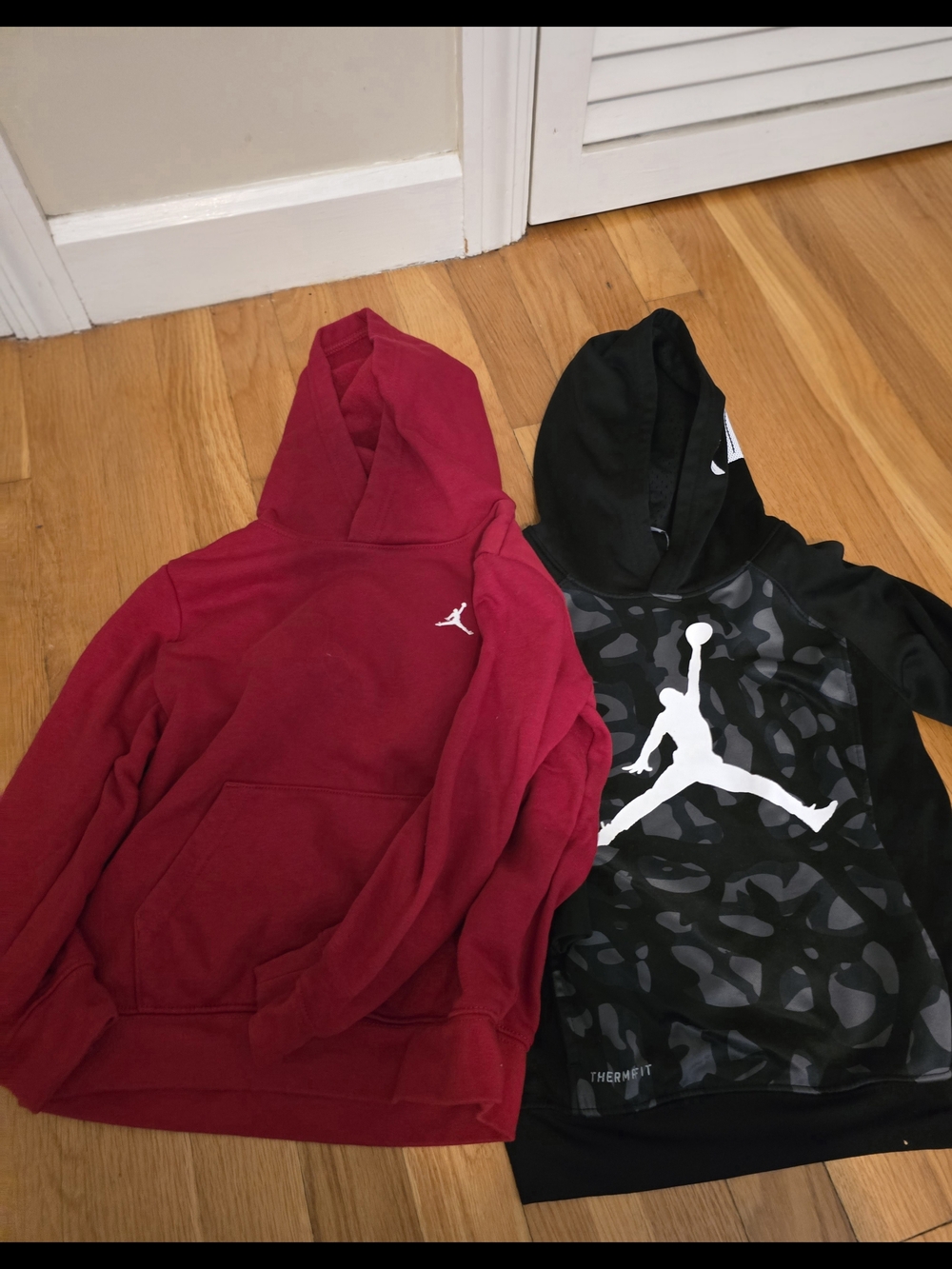 Jordan Red Kids' Hoodie with Black Jumpman Tag